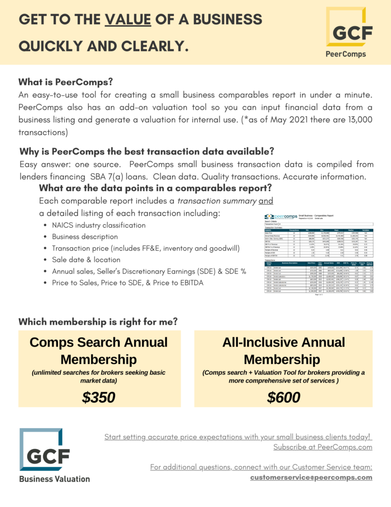 PeerComps Overview of Services